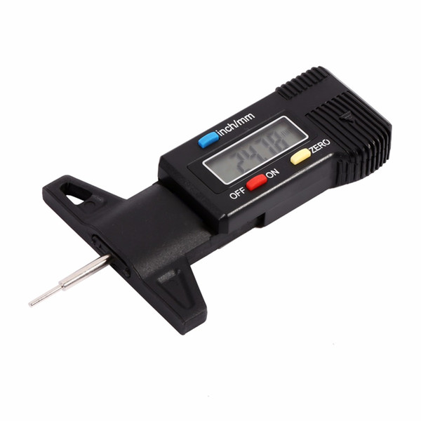 Car Digital Tyre Tire Tread Depth Gauge 0-25.4mm Measurer Tool Caliper LCD Display Black Car Tire Gauge Depth