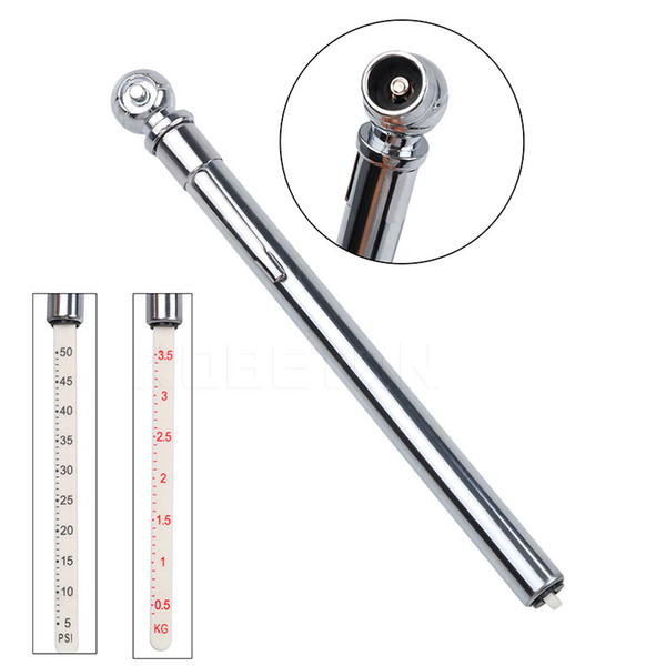 Portable 5-50 PSI Auto Vehicle Pressure Tire Gauge Pen for ATV UTV Car Auto Motorbike Car Tire Testing Tool Aluminum Alloy