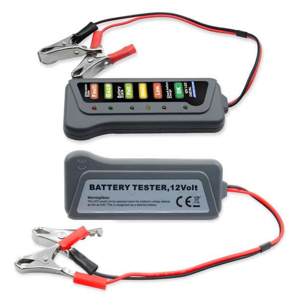 12V Digital with 6 LED Lights Display Battery Testers Alternator Car Vehicle Diagnostic Tool For Car Motorcycle circuit tester