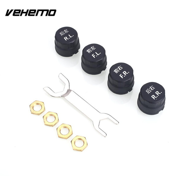 Vehemo Black Tire Pressure Monitoring System Anti-Explosion TPMS Fast Leakage Alarm Car Tire Monitoring for Pressure