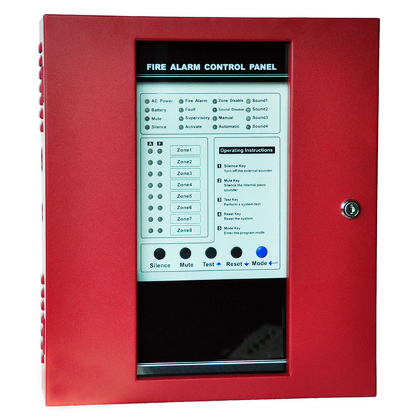 8 Zones Conventional Fire Alarm Controller with 2 Sound Output Alarm Control Panel fire alarm system