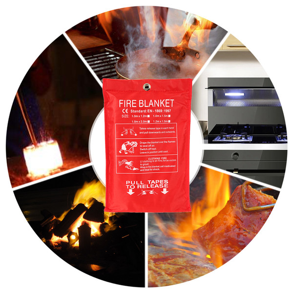 Emergency survival Fiberglass Fire Blanket Shelter Safety Cover ideal for the kitchen, fireplace, grill, car, camping