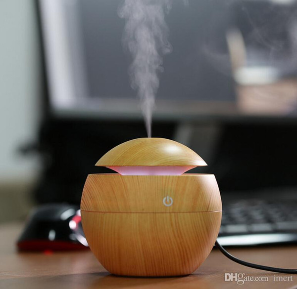 New Wood Mini Ultrasonic Humidifier USB Color Changing LED Aroma Diffuser Air Purifier Aromatherapy Mist Maker for Car Fresh supplies