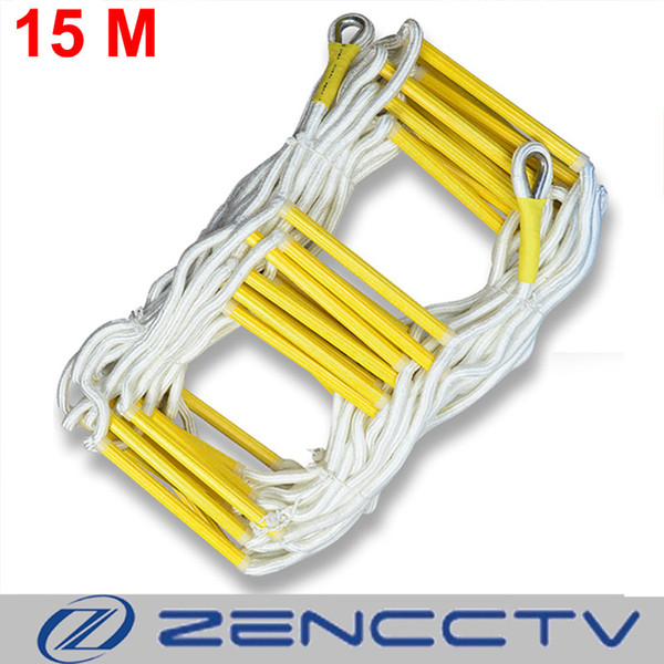 New 15M Rescue Rope Ladder 50FT Escape Ladder Emergency Work Safety Response Fire Rescue Rock Climbing Escape Tree