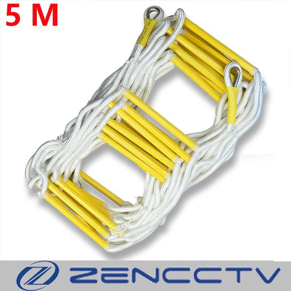 5M Rescue Rope Ladder 17FT Escape Ladder Emergency Work Safety Response Fire Rescue Rock Climbing Escape Tree