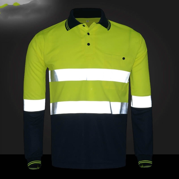 2018 reflective T-shirts long sleeves road work men and women management reflective clothing road traffic safety clothing