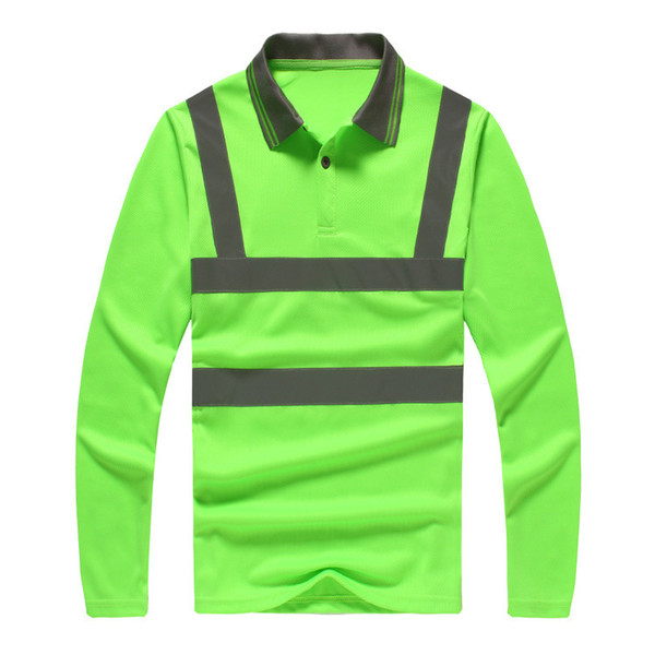 Custom long-sleeved reflective vest overalls construction engineering reflective safety T-shirt quick-drying long-sleeved reflective safety