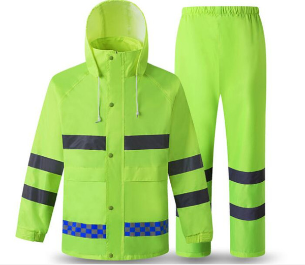 free shipping waterproof high visibility reflective heated Fluorescet Yellow Rain Mens Safety Working Uniform Outwear Coat Reflective