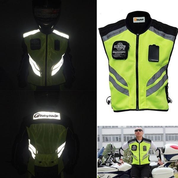 High Visibility Motorcycle Reflective Jacket Motorcycle Riding Sleeveless reflective Safety Clothing Moto Racing Team Vest