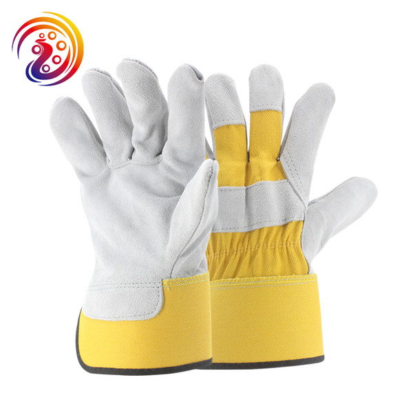 Brand New Men's Cow Split Work Goves Gardening Protective Glove HY027