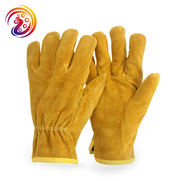 OLDEEPAK Cow Split Welders Work Goves Gardening Driver Gloves HY011