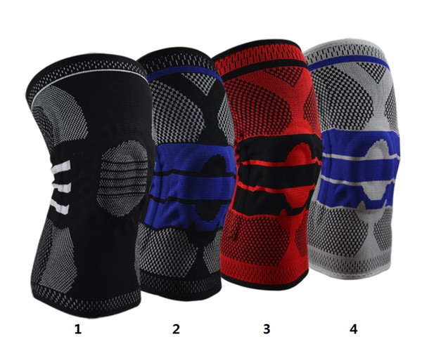 Silicone Kneepad Professional Collision Spring Support Basketball Knee Riding Mountaineering Running Fitness Outdoor Protective Gear