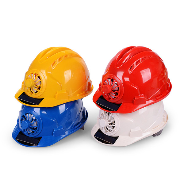 Summer ventilated breathable solar energy helmet cooling safety hard hat with fan