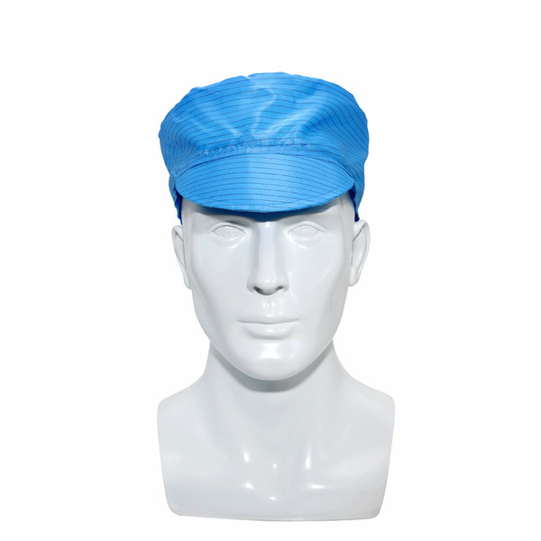 Workplace Safety Blue Unisex Hat Anti-Static ESD Cleanroom Bouffant Hat Antistatic Cap For Electronics Industry