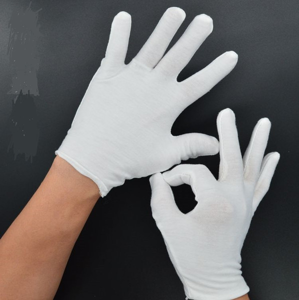 24pcs = 12 Pairs White 100% Cotton Gloves Serving / Waiters Gloves Concierge Butler Snooker Equestrian Gloves