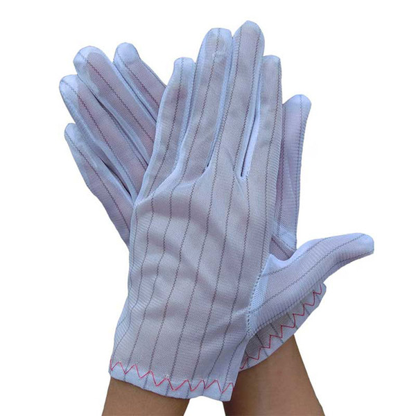 High Quality Good Elasticity 10 Pairs Breathable Polyester White Anti-static Anti-slip Gloves Labor Protection Gloves Hot Sale