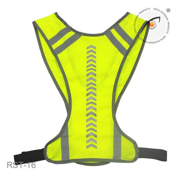 Safety Vest Yellow Safety Reflector Vests Bulk Night Running Outdoor Sports Arrow Guide Indicating Reflective Vest Size Adjustable