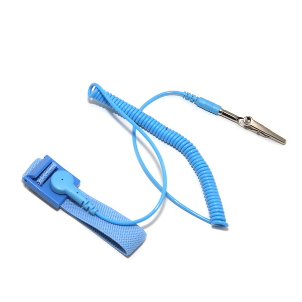 Durable ESD Anti Static Wrist Strap Band with Grounding Wire Blue 2.4mm Diameter PU AntiStatic Wrist Strap Anti-static Wrist Band Kits