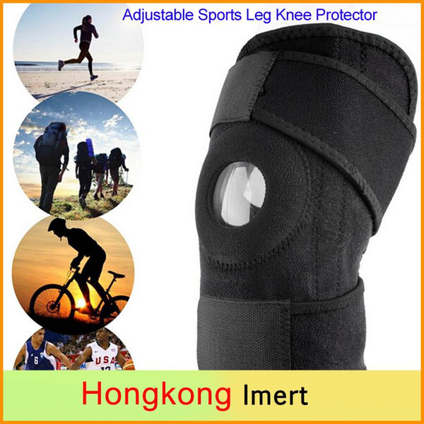 Adjustable Elastic Neoprene Sports Leg Knee Support Brace Wrap Protector Knee Pads Kneepads Sleeve Cap Patella Guard Black