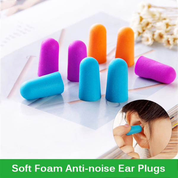 Colorful Soft Foam Anti-noise Ear Plug Slow Rebound Noise Prevention Earplugs for Studying Travel Sleeping Aviation