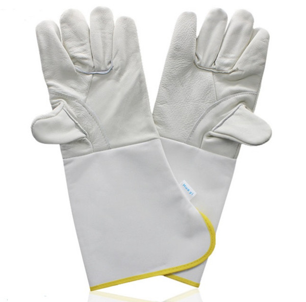 Wear-resistant leather composite cloth long welding gloves welder labor insurance gloves hand protection products long section