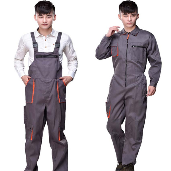 Work overalls men women protective coverall repairman strap jumpsuits trousers working uniforms Plus Size sleeveless coveralls