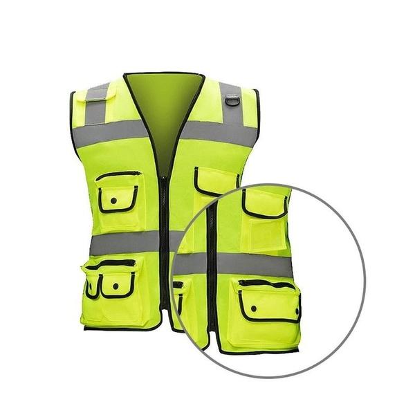 Mens Working Vest Safety Clothing Multi-Tool Pockets Vest Mechanical Workwear Tops