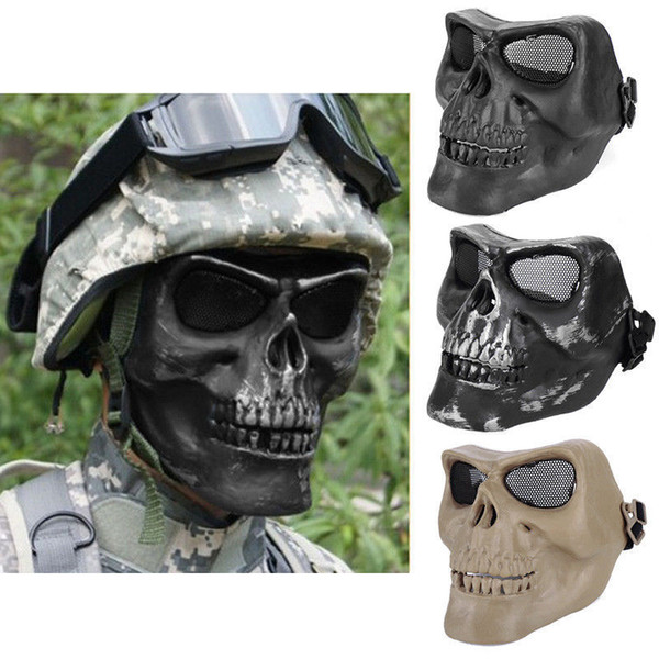 Army Outdoor Full Face Protection Airsoft Paintball Protective Skeleton design Skull Anti BB Bomb Mask