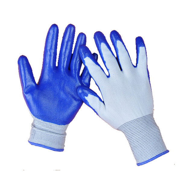 Free Shipping Nitrile Glove Palm Coated Blue Nitrile Working Gloves Safety Glove Wear-Resistant Safety Working Gloves Nitrial Glove