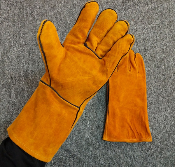 AB grade export grade two-layer suede full cowhide thickened welding gloves welder gloves protective gloves