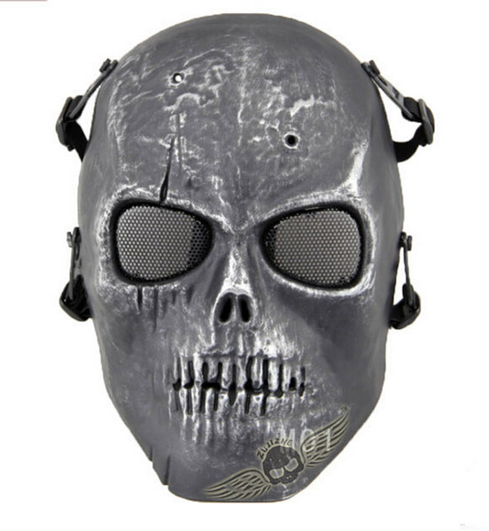 M01 Tactical masks ghost personality Movie props field Skull Full Face Mask Silverish Skeleton for riding Airsoft Paintball CS cycling