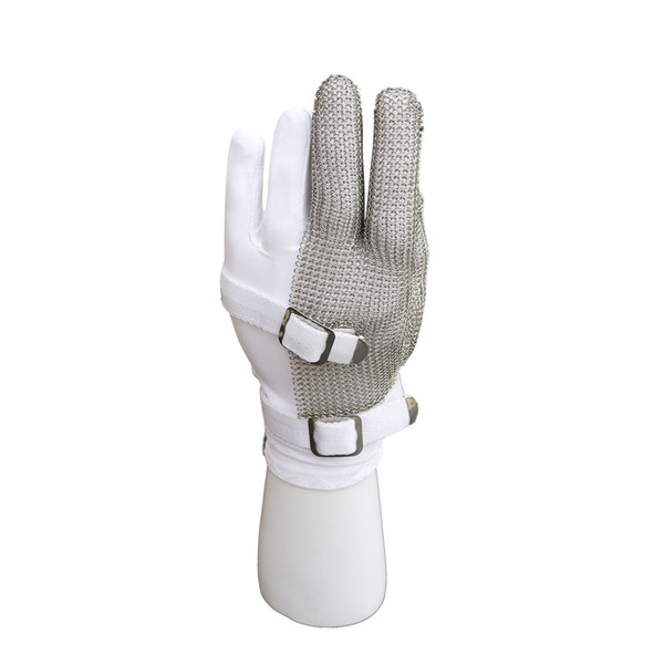 XXS Cut Resistant Glove Stainless Steel Mesh Metal Mesh Butcher Anti-cutting Gloves Three Fingers Nylon Wristbands Gloves Work Safety Gloves