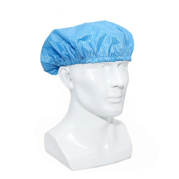 High Quality Polyester Material Esd Cleanroom Bouffant Hat Antistatic Cap Lab Working Tool for Women Men