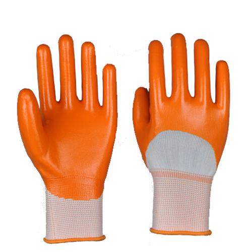 13Gauge Seamless Polyester Coated Industrial Nitrile Glove Protective Gloves Nitrile Protective Working Glove Natural Nitrile Glove