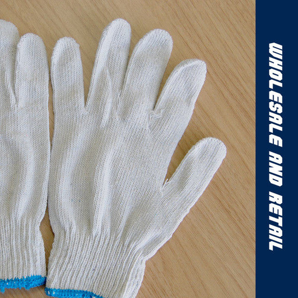 Thickening of the wear - resistant industrial cotton yarn knitted gloves special white - level labor insurance gloves