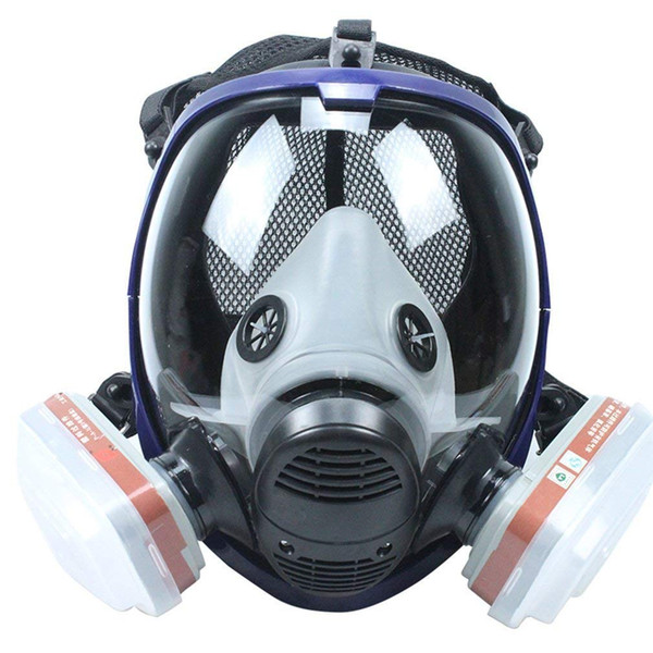 6800 Series Silicone Full Facepiece Organic Vapor Respirator, Activated Carbon Respirator Paint Respirator Gas Chemical Dustproof Pesticides