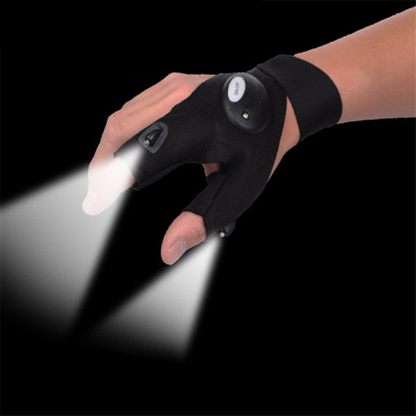 Luxurious Glove Emergency LED Gloves LED Outdoor Torch Light-emitting Fishing Gloves Illumination Half Finger Gloves With Light