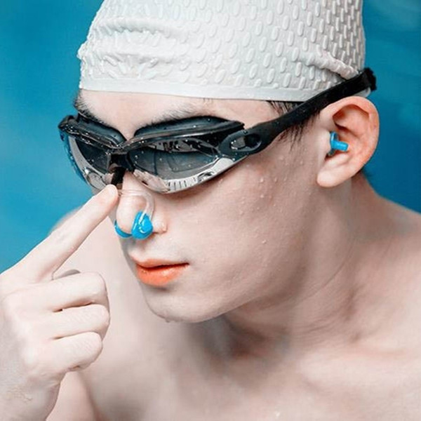 OTA 3sets Waterproof Soft Silicone Swimming Set Nose Clip Ear Plug Earplug Ear Plugs Suit for Swim Earplugs Personal Protection