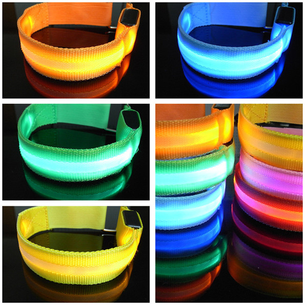 New LED Safety Reflective Light Shine Flash Glowing Luminous Armband Arm Belt Band Hand Strap Wristband Wrist Bracelets