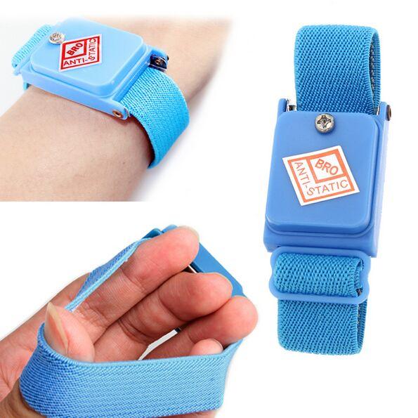 Cordless Wireless Cable Band Strap Fastener Tape Cordless Wireless Anti Static ESD Discharge Blue Cable Band Wrist Strap Slim