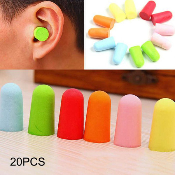 OTA 20Pcs=10Pairs Soft Foam Anti-noise Earplug Sleep Study Travel Noise Reducer Colorful Comfortable Ear Plug Protector