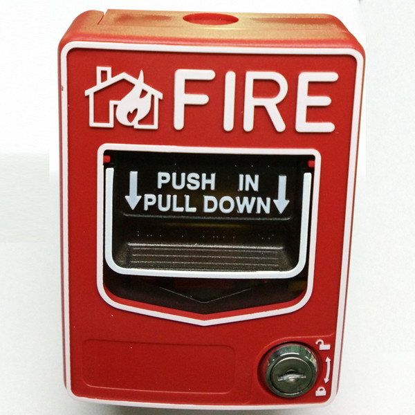 Conventional Manual Call Point 2 wire fire alarm button can be reset by a key without breaking glass