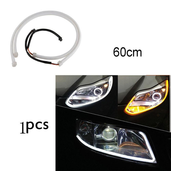 New 60CM DRL Flexible LED Tube Strip Daytime Running Lights Turn Signal Angel Eyes Car Styling Parking Lamps