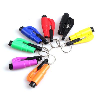 3 in 1 Car Window Glass Safety Emergency Hammer Seat Belt Cutter Tool Keychain free shipping