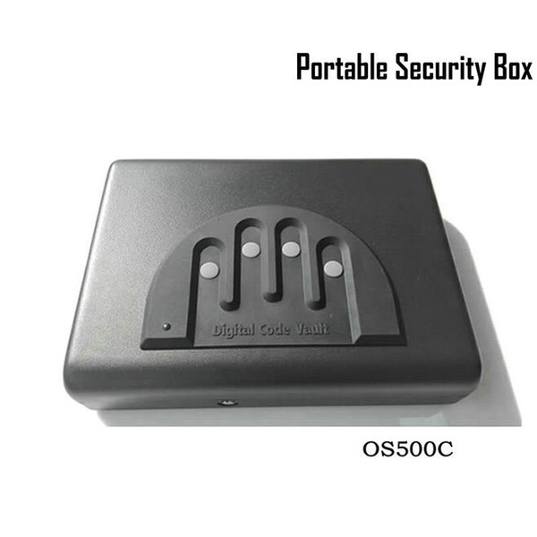 Password Safe Box Solid Steel Security Combination Lock Key Gun Money Valuables Jewelry Box Protable Security Strongbox OS500C