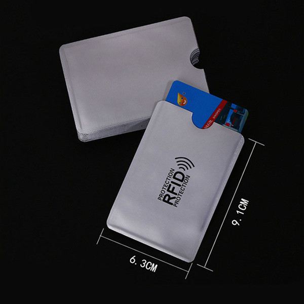 100pcs/lot Anti-Scan Card Sleeve Credit RFID Card Protector Anti-magnetic Aluminum Foil Portable Bank Card Holder