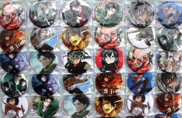 New 240pcs/5set Anime Attack on Titan Pin Badges,Round anime cartoon children Badge Button Pin 2.5cm kids gift