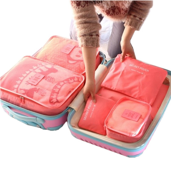 6pc Packing Travel Bag Luggage Clothes Tidy Pouch Organizer Travel Luggage Safety Storage Bag