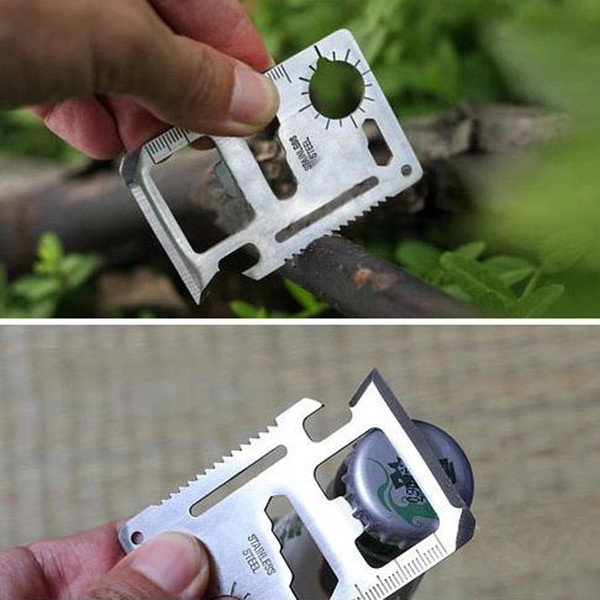 Mini Stainless Steel 11 In 1 Multi Tools Credit Card Size Wallet Knife Stainless Steel Survival Multitool Utility Tool for Camping Hiking