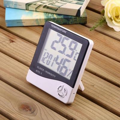 Weather Station HTC-1 Indoor Outdoor Thermometer Hygrometer Digital LCD C/F Temperature Humidity Meter Alarm Clock